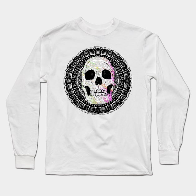 Sugar Skull Mandala Long Sleeve T-Shirt by mailboxdisco